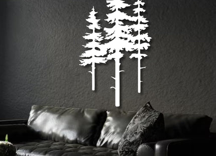 rumloch Metal Pine Tree Wall Art, Pine Tree Decor, Nature Forest Metal Decor, Tree Wall Art, Wall Decorations for Living Room, Bed Room, Dning Room, Nature Lover Gift (Black,18"×10")