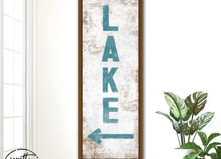 Personalized Lake This Way Arrow Canvas Wall Art Custom Boat House