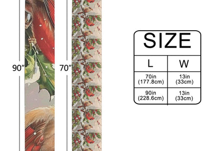 Pfrewn Winter Cardinal Bird Table Runner 13x70 Inches Double Sided Holly Berry Branches Snow Table Runners Cloth Washable Merry Christmas Kitchen Dining Fabric for Holiday Party Home Xmas Decorations