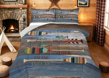 Erosebridal Lake Paddle Decor Comforter Set Lake House Boating Set