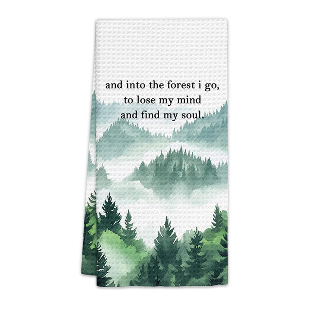 FIicy Rustic Mountain Forest Cabin Decor Kitchen Towels, Mountain Dish Towels, and into The Forest I Go Decorative Hand Towels for Kitchen Bathroom, Camper Gifts Kitchens Bathroom Decor(16x24 Inch)
