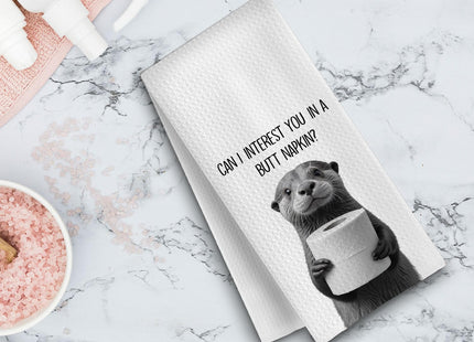 GCFET Funny Otter Hand Towels - Funny Decorative Waffle Weave Hand Towels for Bathroom, Otter Gifts Tea Towels, 16x24 Inch