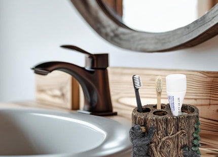 Woodland Bears Around the Tree Toothbrush Holder
