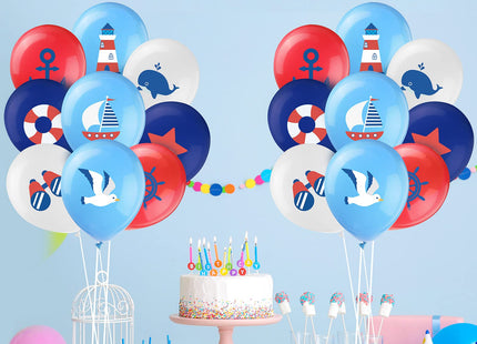 45 Pcs Nautical Balloons Bulk, Nautical Party Latex Balloons Decorations