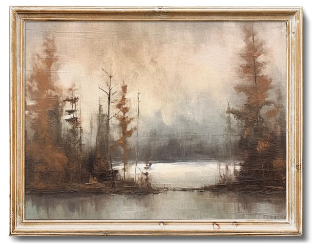 RETRART Vintage Rustic Fall Landscape Wall Art French Farmhouse Painting, Rustic Cottage Decor for Living Room, Bedroom, Kitchen, Bathroom Farmhouse Cabin - Unframed 8x10 Inch