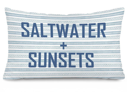 SkyCozy Blue Coastal Beach 12x20 Pillow Cover, Coastal Home Room Decor