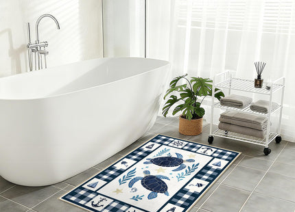 Coastal Rug 2x3 Nautical Sea Turtle Entryway Rug Ocean Doormat