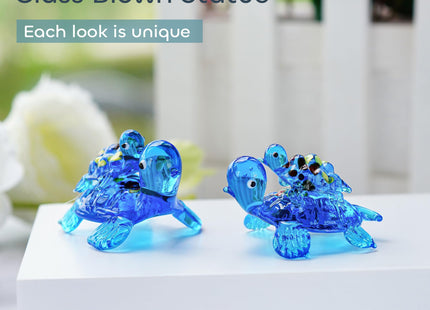 2.5'' Hand Blown Glass Sea Turtle Figurines Mini Sea Animal Collectibles