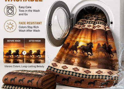 CCoutueChen Western Horse Comforter Set Twin, Rustic Cabin Lodge Bedding