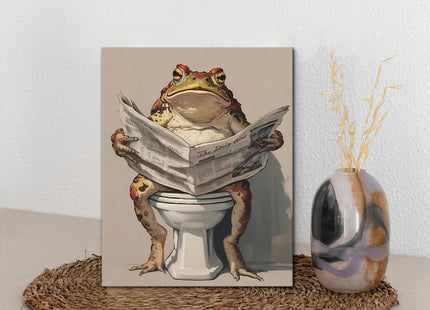 Funny Otter Brushing Teeth Bathroom Wall Art Print - Black and White Otter Canvas Poster Picture - Modern Animal Bathroom Wall Decor 8x10 Framed