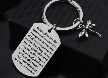MYOSPARK Dragonfly Keychain Graduation Gift Dragonfly Lovers Gift Encouragement Gifts for Her (Dragonflies Keepers KC)