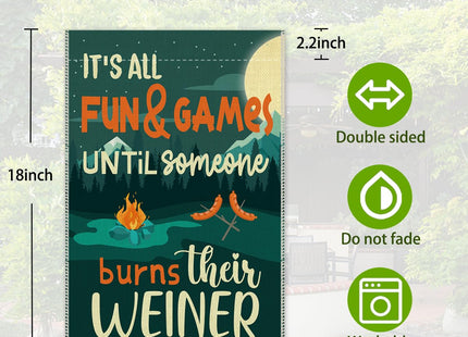 Hafhue Funny Hot Dog Campfire Camping Outdoor Garden Flag 12.5x18 In