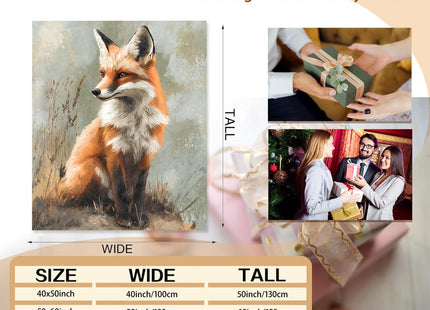 Mounidso Fox Blanket, Cute Fox Flannel Blanket Gifts for Women, Soft Warm Lightweight Fox Blankets for Living Room Home Sofa Travel Decor 40" x 50"