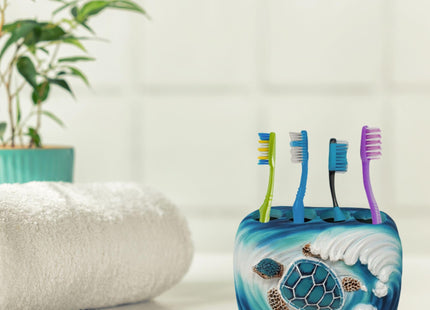 BestGiftEver Nautical Sea Turtle Wave Toothbrush Holder