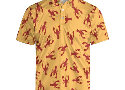INZVKJLU Crawfish Shirt for Men Lobster Shirt Funny Golf Shirts Men