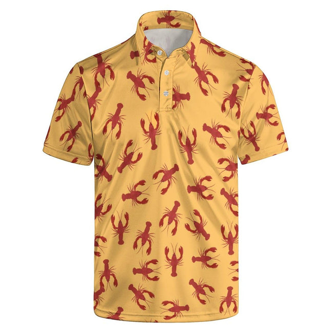 INZVKJLU Crawfish Shirt for Men Lobster Shirt Funny Golf Shirts Men