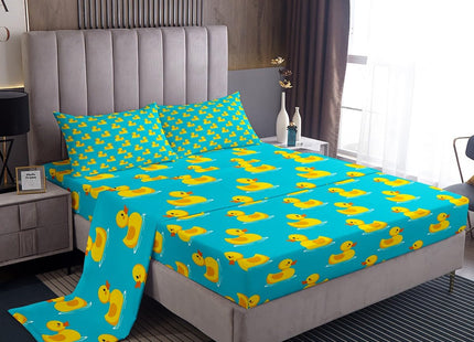 Erosebridal Cartoon Animal Sheet Set for Kids Boys Girls Toddler,Cute Duck Bed Sheets,Goose Duck Bedding Set Twin,Cabin Lodge Farmhouse Fitted Sheet + Top Sheet + 1 Pillowcase Bedroom Decor