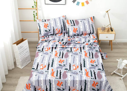 JSD Woodland Animals Kids Twin Sheet Set 3 Piece