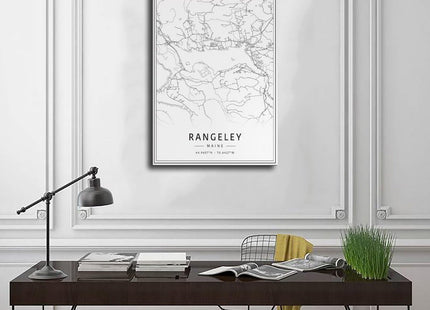 ghNDJdk Rangeley Maine Street Acrylic Glass Road Canvas Posters Wall Art Bedroom Office Room Decor Gift StyleUnframe 12x18inch