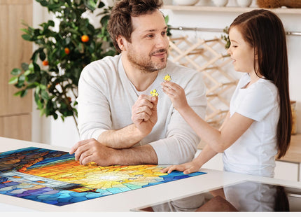 Colorful Stained Glass Lighthouse Puzzle 1000 Pieces Impossible Puzzle - Jigsaw Puzzle Adventure, for Adults, Family Group Play with HD Poster Included(19.7 x 27.6 in)