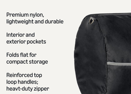 Amazon Essentials Extra Large Foldable Nylon Duffel Bag for Travel/Storage with Zippered Pockets, 32.4", 150L, 50-LBS Capacity, Black (Previously Amazon Basics)