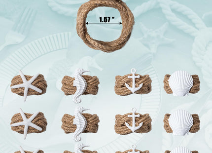 Coastal Starfish Napkin Rings, Set of 12