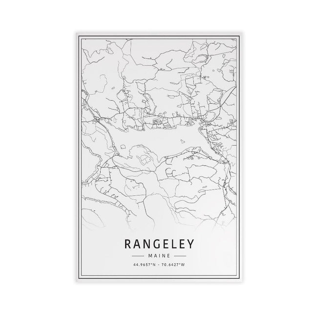 ghNDJdk Rangeley Maine Street Acrylic Glass Road Canvas Posters Wall Art Bedroom Office Room Decor Gift StyleUnframe 12x18inch