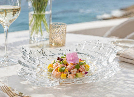 Restaurantware Clear Glass Seashell Serving Plates, 8 3/4 In Wide, 1 Ct