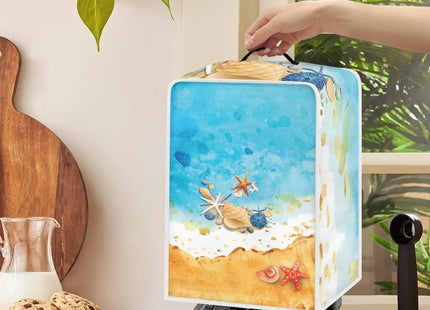 Kathyboom Seashell Starfish Coffee Maker Covers with Top Handle Stain Resistant Stand Blender Mixer Dust Covers Easy to Clean Office Coffee Machine Home Decor