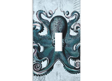 Retro Octopus Light Switch Cover Decorative Single Toggle Wall Plate Cover 1 Gang 4.5" X 2.76" Switch Plate Cover For Living Room Office Home Decor