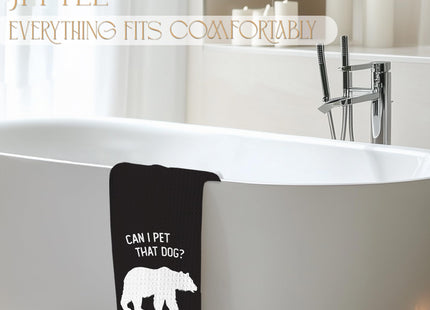 JFFTLL Funny Bear Kitchen Towels, Bear Gifts for Women Men Dish Tea Towels for Kitchen Decor, Can I Pet That Dog Wild Animal Decorative Hand Towel for Bathroom Decor, 16x24 Inch