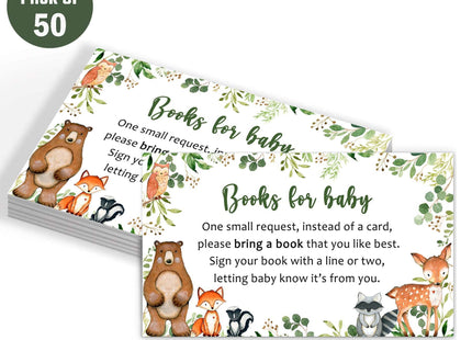 50 Woodland Baby Shower Invitations, Forest Woodland Greenery Invitations