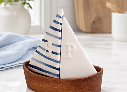 Mud Pie Sailboat Salt and Pepper Shaker Set