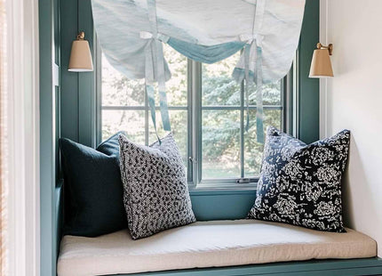 Litter Star Tie Up Curtain for Windows, Summer Beach Blue Ocean Balloon Rod Pocket Curtains Adjustable Tie-up Shade Valance for Kitchen, Coastal Waves Water Ripples Window Treatment 1 Panel 42x45in
