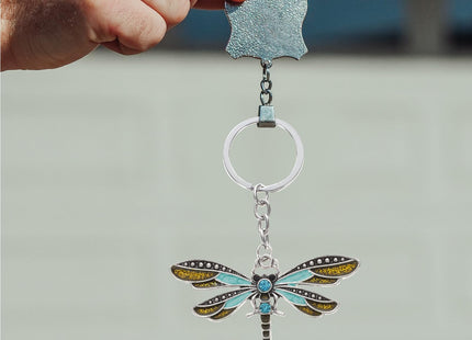 PRETYZOOM Dragonfly Keychain, Rhinestone Dragonfly Bag Charms Butterfly Purse Hanging Pendant Key Holder for Women