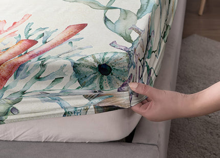 CVHouse Sea Turtle Bed Sheets Set, Twin Size, Ocean Watercolor Bedding, 1 Flat & 1 Fitted Sheet with 2 Pillow Cases - 4 Pieces