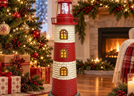 Large Garden Statues 23" Coastal Solar Lighthouse Garden Decor for Outside