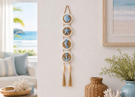 flangairy Beach Decor, 3D Seashell Starfish Coastal Bathroom Wall Hanging