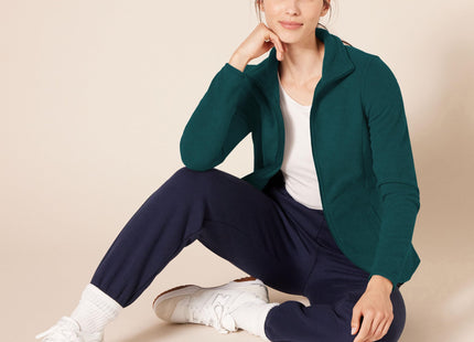 Amazon Essentials Women's Classic-Fit Full-Zip Polar Soft Fleece Jacket, Outerwear Coat with Cuffs (Available in Plus Size), Dark Green Heather, X-Large