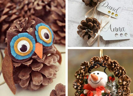 Supla 30 Pcs Christmas Hanging Real Preserved Pine Cones Ornaments 2"-3" Tall Christmas Tree Hanging Pinecone Ornaments