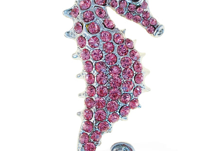COTA Global Seahorse Sparkling Refrigerator Magnet - Pink & Silver Sparkling Rhinestones Crystals, Cute Sparkly Ocean Animal Magnet for Kitchen Door Fridge, Cool Home & Office Novelty Decor - 2 Inch