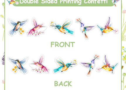 SHADOAMP Hummingbird Table Party Decorations Confetti, 200pcs Hummingbird Confetti for Bird Table Party Decorations Flowers Hummingbirds Love Decorations Women Girl