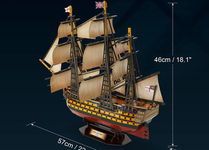 CubicFun 3D Puzzles Large HMS Victory Vessel Ship Sailboat Model Kits for Adults and Teens Toys, 189 Pieces, T4019h