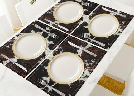Bear Moose Deer Placemats Rustic Wildlife Moose Forest Animal Cabin Lodge Lake Pine Heat-Resistant Linen Table Place Mats for Dining Kitchen Country Camp Style Farmhouse Decor 12x18 in 6 PCS