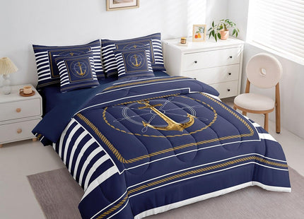 Feelyou Anchor Comforter Set Queen Size for Boys Girls Teens 7 Pieces Ocean