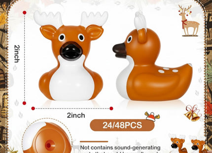 Deekin 24 Pcs Deer Rubber Duck 2 Inch Party Favors,Whitetail Deer Buck