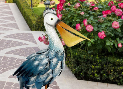 Kircust Pelican Statues, Garden Outdoor Decor Yard Art, Coastal Ocean Metal Bird Sculpture Ornament for Backyard Porch Patio Pond Decorations