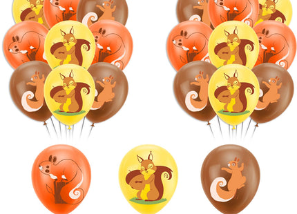 Woodland Animals Squirrel Party Supplies - Includes Squirrel Birthday Banner, Cake Topper, Cupcake Toppers & Balloons for Zoo Animals Themed Party