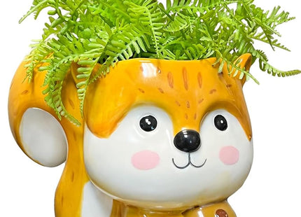 Streamline Imagined Squirrel Planter Pot, Indoor & Outdoor, Ceramic