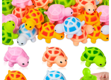 25PCS Mini Rubber Turtle Colorful Screaming Floating Squeaky Sea Turtle